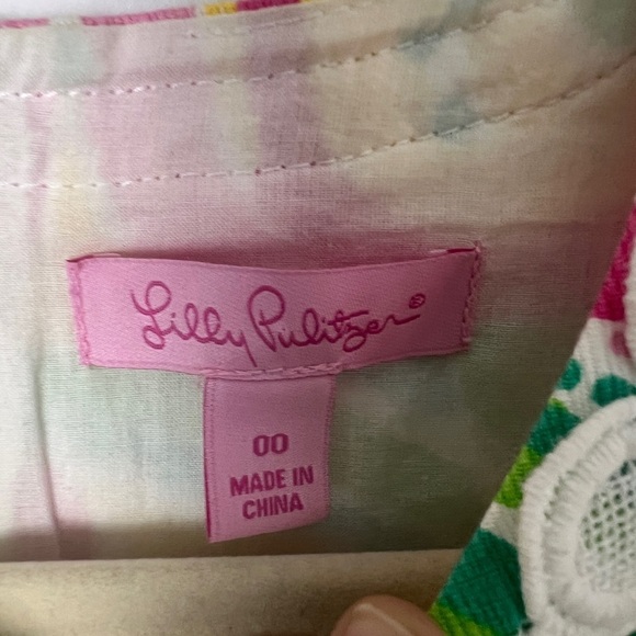 Lily Pulitzer Pink Print All Nighter Sleeveless Lace Trim Mila Shift Dress Sz 00 - Picture 11 of 13